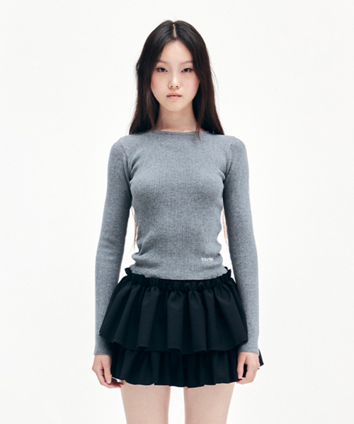 YOUHEE(ユヒ)の「BASIC LOGO KNIT MELANGE GREY(ニット/セーター・レディース・その他・FREE)」の1枚目の写真