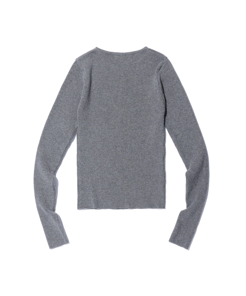 YOUHEE(ユヒ)の「BASIC LOGO KNIT MELANGE GREY(ニット/セーター・レディース・その他・FREE)」の3枚目の写真