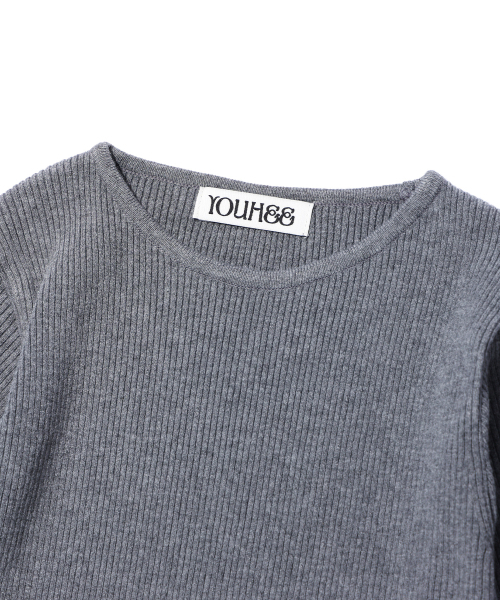 YOUHEE(ユヒ)の「BASIC LOGO KNIT MELANGE GREY(ニット/セーター・レディース・その他・FREE)」の4枚目の写真