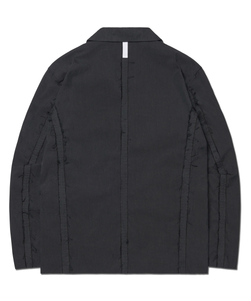 NOMANUAL(NOMANUAL)の「ROUGH CUT OVERSIZED JACKET - BLACK(テーラードジャケット・レディース・その他・SMALL/MEDIUM/LARGE)」の2枚目の写真