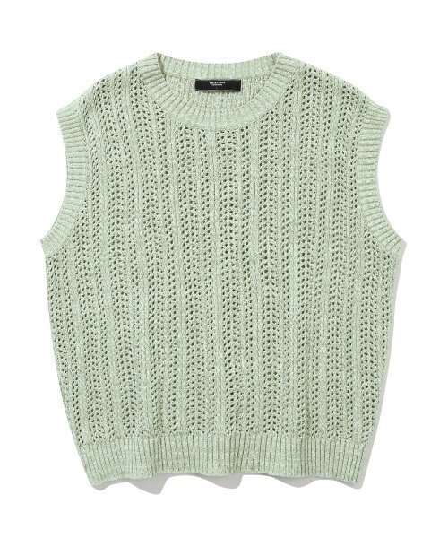 TRILLION(トリリオン)の「ワッフルパンチングニットベスト (ダスティグリーン)(ベスト・レディース・その他・MEDIUM/LARGE)」の4枚目の写真