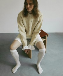 WAIST RIB CABLE KNIT
