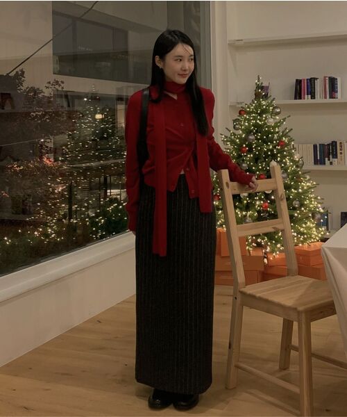 SIYAZU(シヤジュ)の「SIST9053 ネフ ST ウールロングスカート_チャコール(スカート・レディース・チャコール・SMALL/MEDIUM)」の2枚目の写真