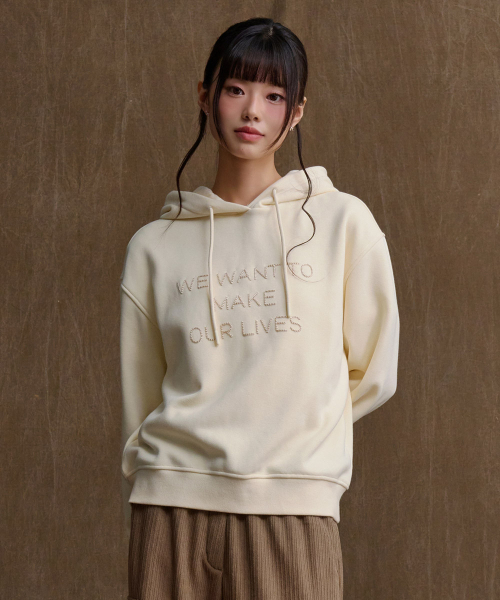 CHASECULT(チェイスカルト)の「女性ミンク裏起毛フードパーカー-アイボリー(パーカー・レディース・アイボリー・85/90)」の1枚目の写真