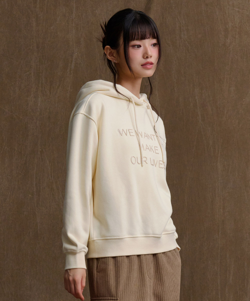 CHASECULT(チェイスカルト)の「女性ミンク裏起毛フードパーカー-アイボリー(パーカー・レディース・アイボリー・85/90)」の2枚目の写真