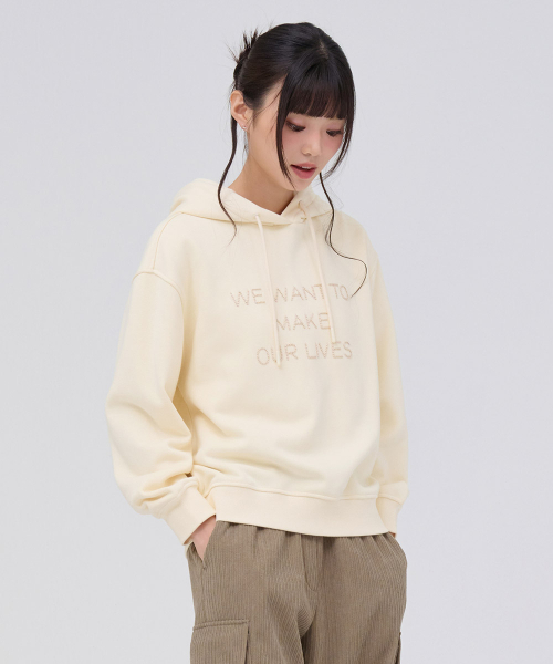 CHASECULT(チェイスカルト)の「女性ミンク裏起毛フードパーカー-アイボリー(パーカー・レディース・アイボリー・85/90)」の5枚目の写真