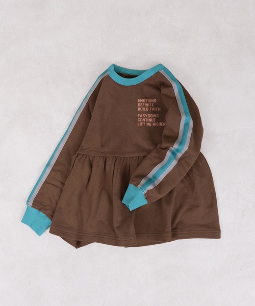 MARKEY'S（マーキーズ）の「裏毛サイドラインチュニック（チュニック・キッズ・杢グレー/ブラウン/ライトブルー・100/90/120/110/150/140/130）」の3枚目の写真