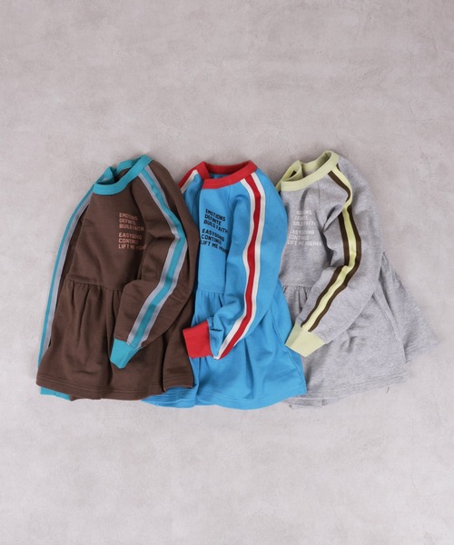 MARKEY'S（マーキーズ）の「裏毛サイドラインチュニック（チュニック・キッズ・杢グレー/ブラウン/ライトブルー・100/90/120/110/150/140/130）」の4枚目の写真