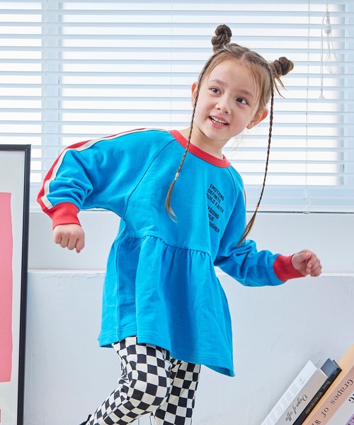 MARKEY'S（マーキーズ）の「裏毛サイドラインチュニック（チュニック・キッズ・杢グレー/ブラウン/ライトブルー・100/90/120/110/150/140/130）」の9枚目の写真