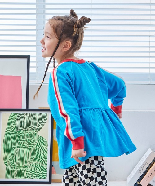 MARKEY'S（マーキーズ）の「裏毛サイドラインチュニック（チュニック・キッズ・杢グレー/ブラウン/ライトブルー・100/90/120/110/150/140/130）」の10枚目の写真