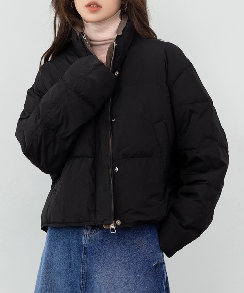 ドロスト調節可/2WAY/ハイネックで首まであったか】旬のバイカラー配色