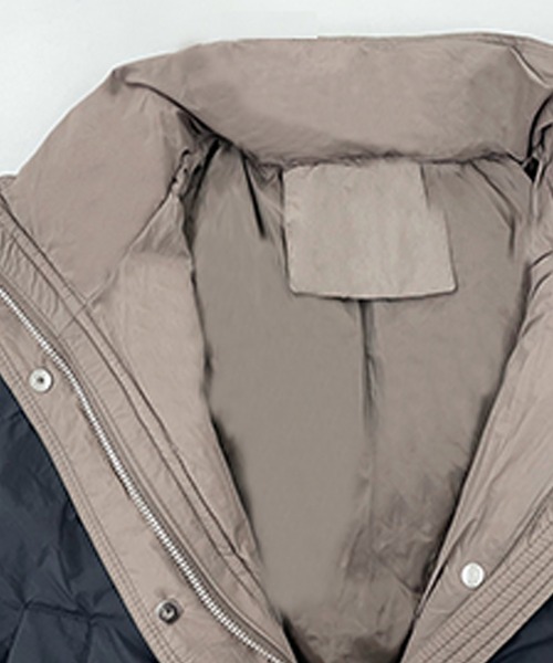 DAY CLOSET（デイ クローゼット）の「【ドロスト調節可/2WAY/ハイネックで首まであったか】旬のバイカラー配色。長袖ボリュームダウンジャケット レディース（ダウンジャケット/コート・レディース・アイボリー/ブラック・S/M）」の6枚目の写真