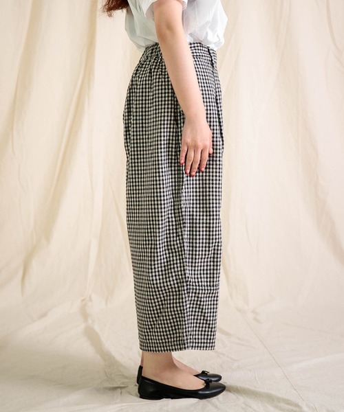 Brocante（ブロカント）の「[Brocante / ブロカント] 綿麻アムンゼンクロス(チェック) トヌーパンツ（その他パンツ・レディース・ブラウン系その他・2）」の4枚目の写真