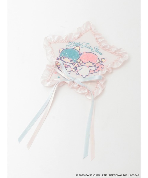 Little Twin Stars×PINK HOUSE 刺しゅう入り星形ワッペンブローチ