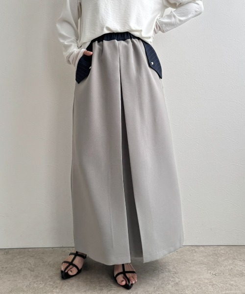 LHELBIE(レルビエ)の「センタータックスカート(スカート・レディース・グレー/ライトベージュ/ブラック・M)」の3枚目の写真