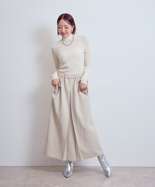 LHELBIE(レルビエ)の「センタータックスカート(スカート・レディース・グレー/ライトベージュ/ブラック・M)」の22枚目の写真