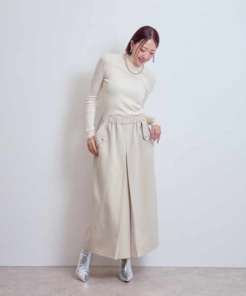 LHELBIE(レルビエ)の「センタータックスカート(スカート・レディース・グレー/ライトベージュ/ブラック・M)」の6枚目の写真