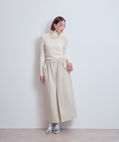 LHELBIE(レルビエ)の「センタータックスカート(スカート・レディース・グレー/ライトベージュ/ブラック・M)」の21枚目の写真