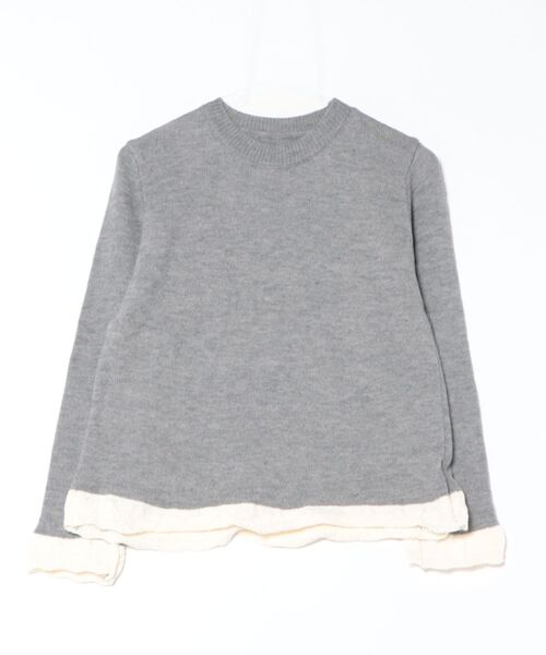 STYLEBLOCK（スタイルブロック）の「裾フリルクルーネックニット（ニット/セーター・レディース・ブラック/ベージュ系その他/レッド/グレー・FREE）」の6枚目の写真