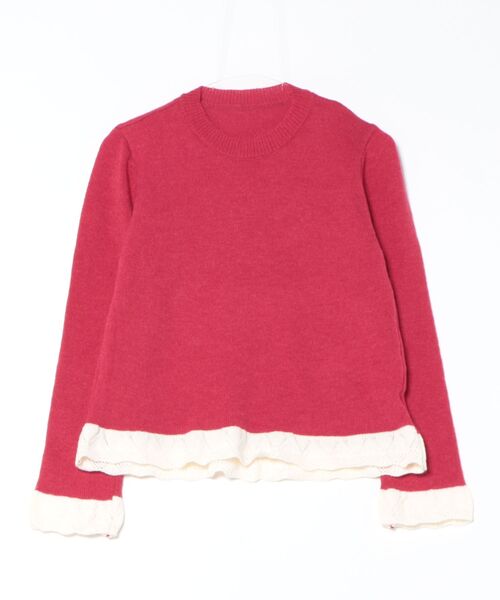 STYLEBLOCK（スタイルブロック）の「裾フリルクルーネックニット（ニット/セーター・レディース・ブラック/ベージュ系その他/レッド/グレー・FREE）」の7枚目の写真