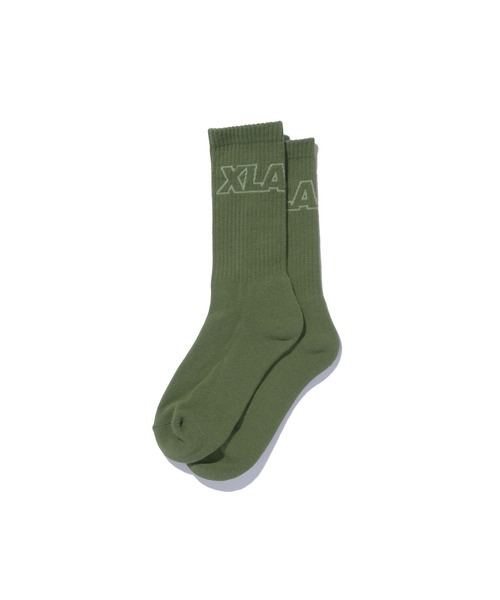 XLARGE(エクストララージ)の「STANDARD LOGO SOCKS(ソックス/靴下・メンズ・オリーブ/ブラック/ホワイト・ONE SIZE)」の3枚目の写真