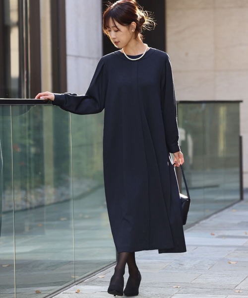 ボリュームスリーブ Aライン ミモレ丈 ワンピーススーツ フォーマル