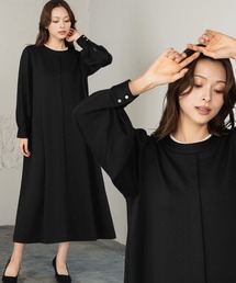 セール】【喪服・礼服】フォーマルワンピース キーネック 半袖