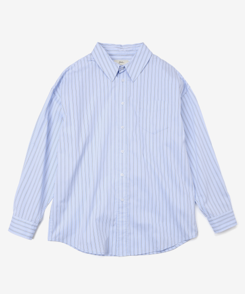 YALE(イェール)の「ウィメンズルーズフィットマルチストライプシャツ_ライトブルー(シャツ/ブラウス・レディース・その他・SMALL/MEDIUM)」の1枚目の写真