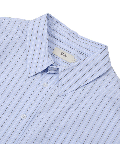 YALE(イェール)の「ウィメンズルーズフィットマルチストライプシャツ_ライトブルー(シャツ/ブラウス・レディース・その他・SMALL/MEDIUM)」の2枚目の写真