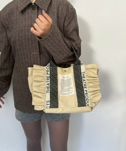 THEATRE PRODUCTS（シアタープロダクツ）の「ドット柄JQテープテムズフリル2WAYショルダーバッグ-M-（ショルダーバッグ・レディース・ブラック/ベージュ・FREE）」の9枚目の写真