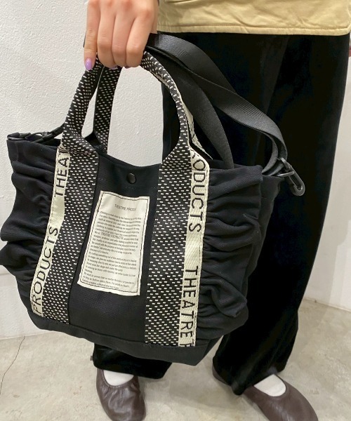 THEATRE PRODUCTS（シアタープロダクツ）の「ドット柄JQテープテムズフリル2WAYショルダーバッグ-M-（ショルダーバッグ・レディース・ブラック/ベージュ・FREE）」の12枚目の写真