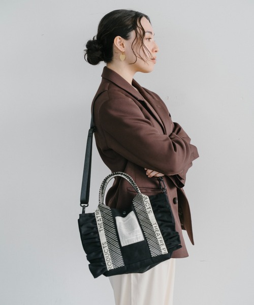 THEATRE PRODUCTS（シアタープロダクツ）の「ドット柄JQテープテムズフリル2WAYショルダーバッグ-M-（ショルダーバッグ・レディース・ブラック/ベージュ・FREE）」の22枚目の写真