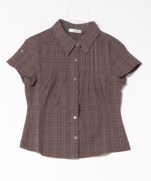 Enewd nina（エニュードニーナ）の「button sleeve check shirt（シャツ/ブラウス・レディース・レッド/ブラウン/グレー/ブルー・FREE）」の3枚目の写真