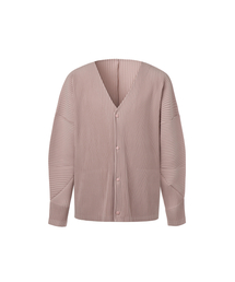 MONPLISSE（モンプリセー）の「[共用] Vネック長袖プリーツカーディガン（ライトピンク）（カーディガン/ボレロ）」