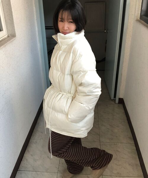 SAYUU(サユ)の「ストライプブラシバンディングパンツブラウン(スウェットパンツ・レディース・その他・FREE)」の7枚目の写真