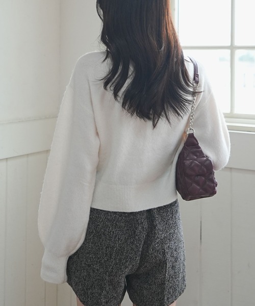 archives（アルシーヴ）の「ビジューニットカーディガン（カーディガン/ボレロ・レディース・アイボリー/ブラック/グレー・MEDIUM）」の7枚目の写真