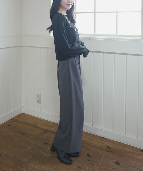 archives（アルシーヴ）の「ビジューニットカーディガン（カーディガン/ボレロ・レディース・アイボリー/ブラック/グレー・MEDIUM）」の20枚目の写真