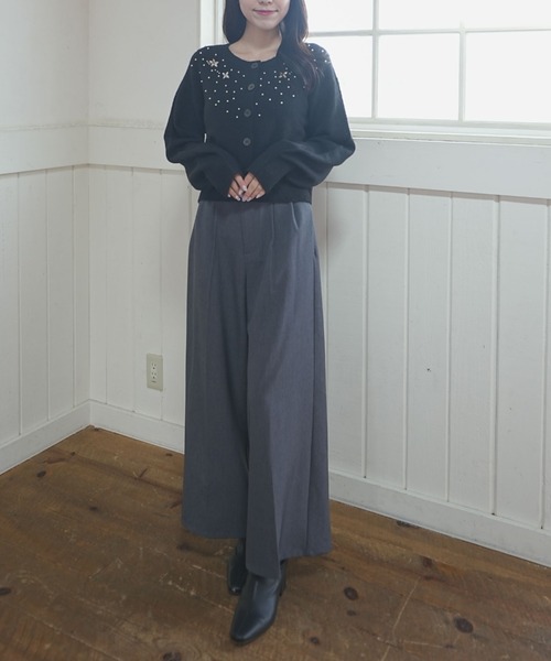 archives（アルシーヴ）の「ビジューニットカーディガン（カーディガン/ボレロ・レディース・アイボリー/ブラック/グレー・MEDIUM）」の18枚目の写真