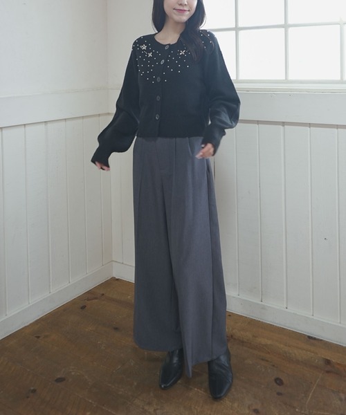 archives（アルシーヴ）の「ビジューニットカーディガン（カーディガン/ボレロ・レディース・アイボリー/ブラック/グレー・MEDIUM）」の19枚目の写真