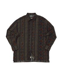 WOOD-CUT DROP-SHOULDER SHIRT (Khaki)