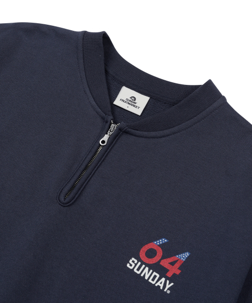 SUNDAY FRUIT MARKET(サンデーフルーツマーケット)の「FLAG HALF ZIP SWEATSHIRT NAVY(Tシャツ/カットソー・メンズ・その他・SMALL/MEDIUM/LARGE)」の3枚目の写真