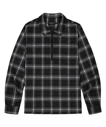 GODASHIN（ゴダシン）の「Half Zip-Up Check Shirt (Black)（その他トップス）」