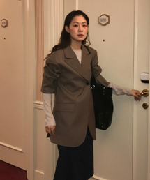 Majournee（マジョネ）の「BOYFRIEND DOUBLE BUTTON JACKET_MOCHA（テーラードジャケット）」