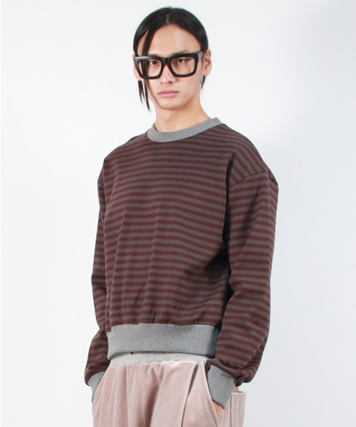 DEMARC（ドゥマーク）の「M STRIPE MEDIUM-FIT SWEATSHIRT -  Burgundy（スウェット・メンズ・その他・FREE）」の5枚目の写真