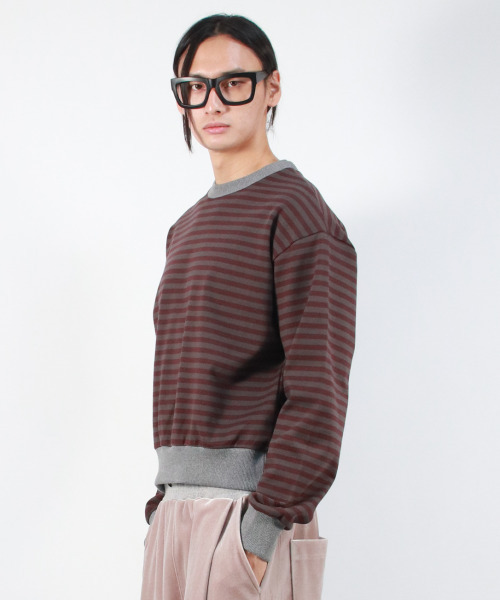 DEMARC（ドゥマーク）の「M STRIPE MEDIUM-FIT SWEATSHIRT -  Burgundy（スウェット・メンズ・その他・FREE）」の6枚目の写真