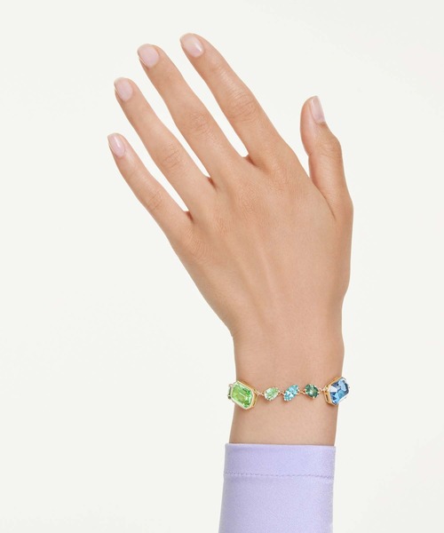 SWAROVSKI（スワロフスキー）の「【公式】【スワロフスキー】Gema ブレスレット, ミックスカット, マルチカラー, ゴールドトーン・プレーティング（ブレスレット・レディース・マルチ・ONE SIZE）」の2枚目の写真