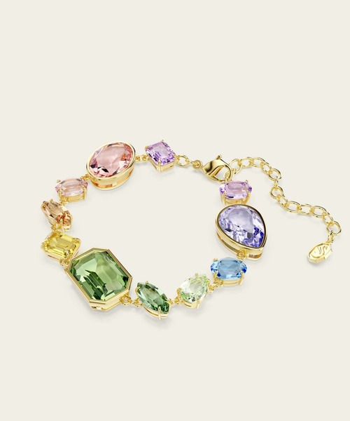 SWAROVSKI（スワロフスキー）の「【公式】【スワロフスキー】Gema ブレスレット, ミックスカット, マルチカラー, ゴールドトーン・プレーティング（ブレスレット・レディース・マルチ・ONE SIZE）」の3枚目の写真
