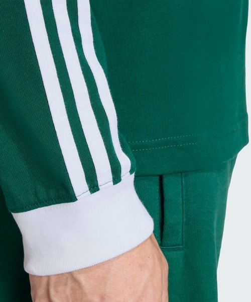 adidas（アディダス）の「スリーストライプス ロングスリーブ Tシャツ / ロンT / アディダスオリジナルス adidas Originals（Tシャツ/カットソー・メンズ・ホワイト/ブラック/グリーン・X-SMALL/MEDIUM/3XL/X-LARGE/LARGE/XX-SMALL/XX-LARGE/SMALL）」の12枚目の写真
