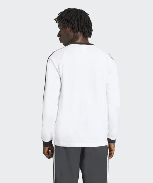 adidas（アディダス）の「スリーストライプス ロングスリーブ Tシャツ / ロンT / アディダスオリジナルス adidas Originals（Tシャツ/カットソー・メンズ・ホワイト/ブラック/グリーン・X-SMALL/MEDIUM/3XL/X-LARGE/LARGE/XX-SMALL/XX-LARGE/SMALL）」の4枚目の写真
