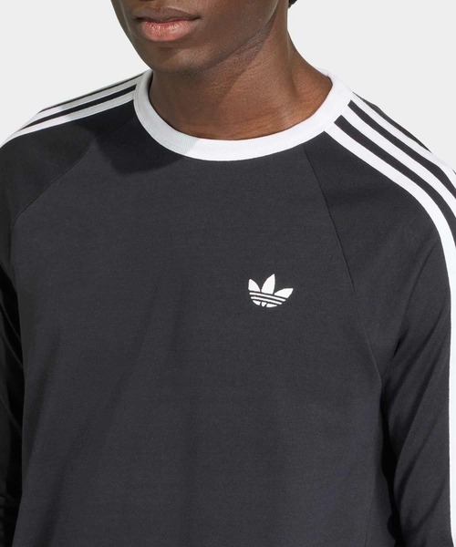 adidas（アディダス）の「スリーストライプス ロングスリーブ Tシャツ / ロンT / アディダスオリジナルス adidas Originals（Tシャツ/カットソー・メンズ・ホワイト/ブラック/グリーン・X-SMALL/MEDIUM/3XL/X-LARGE/LARGE/XX-SMALL/XX-LARGE/SMALL）」の9枚目の写真